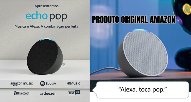 Echo Pop Smart Speaker Compacto com Alexa Branca