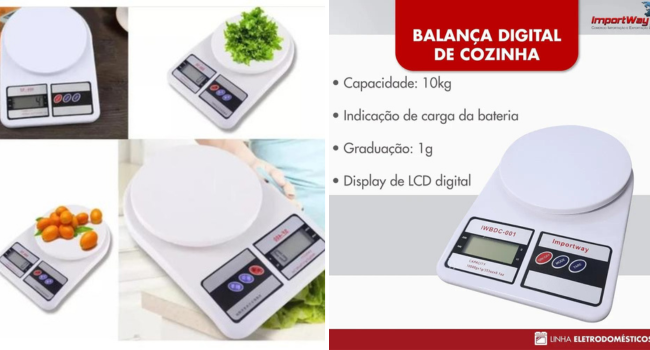 Balança Digital Cozinha Alimentos Precisão Para Receitas Capacidade 10kg